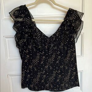 LoveShackFancy Black Starry Blouse